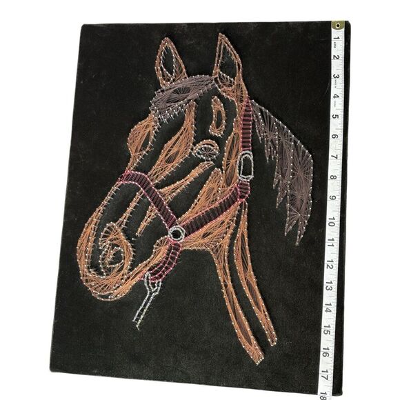 Vintage Horse Head Nail and Thread Art Handmade - Picture 3 of 6